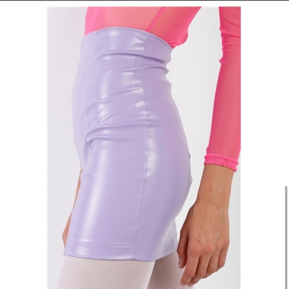 Lavender Purple Patent Leather Mini Skirt